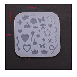Mixed Patterns Quicksand Molds, Silicone Shaker Molds, for UV Resin, Epoxy Resin Craft Making, Mixed Patterns, 80x80x8mm