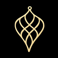 Золотой 201 подвески из нержавеющей стали, лазерная резка, лист, золотые, 40x25x1 мм, отверстие : 1.6 мм