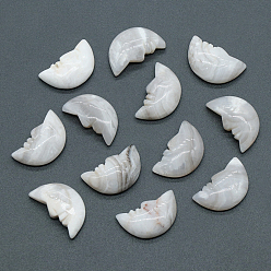 Сумасшедший Агат Резьба по лицу полумесяц натуральный сумасшедший агат украшения дисплея, украшение дома, 26x15x7 мм