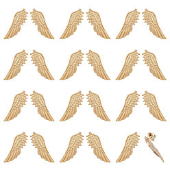 Light Gold 12 пары брошей из сплава в форме крыла, булавки на лацкан воротника рубашки мужского костюма, золотой свет, 14x38x1.8 мм