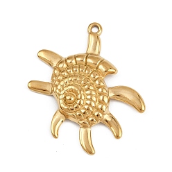 Золотой 304 подвески из нержавеющей стали, шарм в форме ракушки, золотые, 37x32x3.5 мм, отверстие : 1.6 мм