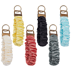 (52) Непрозрачная лаванда 6 шт. 6 цвета полиэстер тартан брелоки, с железными застежками, античная бронза, разноцветные, 125 мм, 1 шт / цвет