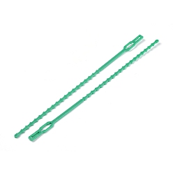 Medium Sea Green Reusable Plastic Plant Cable Ties, Adjustable Plant Twist Ties, Garden Tool, Medium Sea Green, 222x5~9x1.5~2mm, about 100pcs/bag