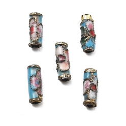 Небесно-голубой Бусины ручной работы перегородчатой, колонка, голубой, 9~9.5x3~3.5x3~3.5 мм, отверстие : 1.4 мм