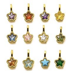 (52) Непрозрачная лаванда 304 из нержавеющей стали горный хрусталь подвески, ионное покрытие (ip), звезды прелести, разноцветные, 14.5x8.5x3.5 мм, отверстие : 4.5x2.5 мм