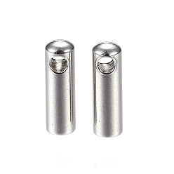 Stainless Steel Color Tarnish Resistant 304 Stainless Steel Cord Ends, End Caps, Stainless Steel Color, 7.5x2.5mm, Hole: 1mm, Inner Diameter: 1.8mm