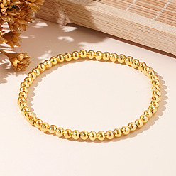 Латунь Минималистичные латунные круглые эластичные браслеты для женщин, 6.89 дюйм (17.5 см)