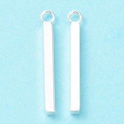 Серебро 304 подвески из нержавеющей стали, бар очарование, серебряные, 23x2x2 мм, отверстие : 1.8 мм