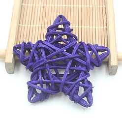 Steel Blue Rattan Art Craft, Star Decorative Ball for Home Decoration, Steel Blue, 60mm