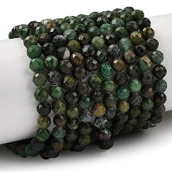 Jade Africain Naturelles africaines perles de jade brins, facette, ronde, 4~4.5mm, Trou: 0.8mm, Environ 93 pcs/chapelet, 15.35'' (39 cm)