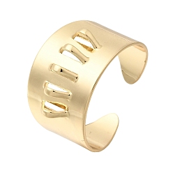 Real 14K Gold Plated Brass Loop Ring Base, Cuff Rings, Flat Surface with Loops for Attaching Charms and Beads, Real 14K Gold Plated, 13.5mm, Inner Diameter: 19mm