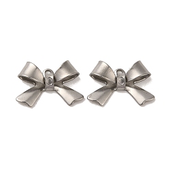 Нержавеющая Сталь Цвет Не тускнеющие 304 подвески из нержавеющей стали, очарование бантом, цвет нержавеющей стали, 10x15x4 мм, отверстие : 1 мм