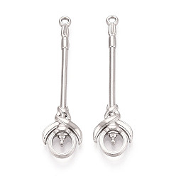 Нержавеющая Сталь Цвет 304 подвески из нержавеющей стали, скипетр, цвет нержавеющей стали, 49x12x3 мм, отверстие : 1.8 мм