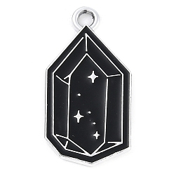 Polygon Подвески из сплава , с черной эмалью, платина, многоугольник, 20x13x1.5 мм, отверстие : 1.8 мм