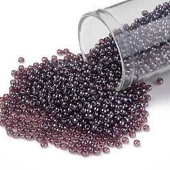 (110B) Transparent Luster Medium Amethyst TOHO Round Seed Beads, Japanese Seed Beads, (110B) Transparent Luster Medium Amethyst, 11/0, 2.2mm, Hole: 0.8mm, about 1110pcs/bottle, 10g/bottle