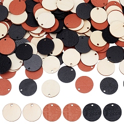 (52) Непрозрачная лаванда 240 шт. 3 цвета подвески из натурального тополя, плоские круглые прелести, разноцветные, 29.5x2.5 мм, отверстие : 2.5 мм, 80 шт / цвет