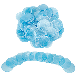 Светло-Голубой Подвески-коннекторы из окрашенных натуральных ракушек Capiz, ссылки на диски, Небесно-голубой, 49x1 мм, отверстие : 1.5 мм