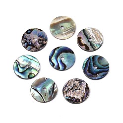 Раковина Естественно Paua стеклянные бусы, диск, 12x1~1.5 мм, отверстие : 1.4~1.6 мм