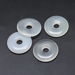 Natural Agate Natural Agate Pendants, Donut/Pi Disc, Donut Width: 13mm, 34x5~6mm, Hole: 8mm