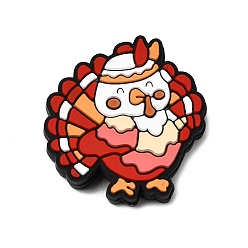 Петух Силиконовые бусины на тему Дня благодарения, фокусные бусы, красочный, петух, 29x28.5x7 мм, отверстие : 3 мм