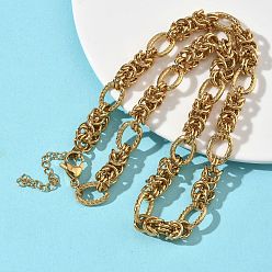 Золотой 9.5мм 304 цепочки из нержавеющей стали в византийском стиле для женщин и мужчин, ионное покрытие (ip), золотые, 16.22 дюйм (41.2 см)