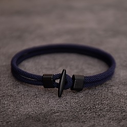 Индиго Браслеты из нейлонового шнура для мужчин и женщин, с пластиковыми застежками, индиговые, 2-3/8 дюйм (6 см)