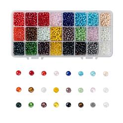 (52) Непрозрачная лаванда Гальванические стеклянные бусины, гальваническое покрытие, граненые, рондель, разноцветные, 4x3 мм, отверстие: 0.4 мм, 24 цветов, 200 шт / цвет, 4800 шт / коробка
