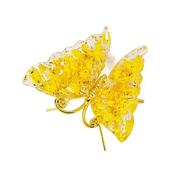 Золотистый Внутренние украшения из сушеных цветов из смолы, для украшения дома, золотые, 85x70 мм