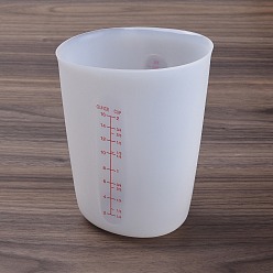 Weiß Silikonmessbecher, mit Skala, Backwerkzeuge, weiß, 76x112x145 mm, Innendurchmesser: 111x74 mm, Kapazität: 500 ml (16.91 fl. oz)