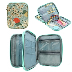 Голубой Футляры для вязальных спиц из ткани Оксфорд, дорожный органайзер, сумка для хранения спиц, тунисские крючки и аксессуары для вязания крючком, голубой, 14x18x4 см