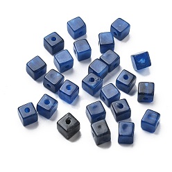 Морской Синий Прозрачные акриловые бусины, бусы из искусственного камня, кубические, Marine Blue, 6x6x6 мм, отверстие : 1.6 мм