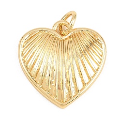 Настоящее золото 18K Латунные подвески, сердце прелести, долговечный, стойки покрытие, без свинца и без кадмия, реальный 18 k позолоченный, 17.5x17x3 мм, отверстие : 3.2 мм