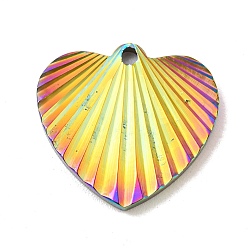 Rainbow Color Ионное покрытие (ip) 304 подвески из нержавеющей стали, шарма сердца, Радуга цветов, 17x18x2 мм, отверстие : 1.6 мм