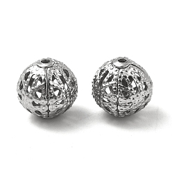 Stainless Steel Color 304 Stainless Steel Hollow Round Beads, Stainless Steel Color, 10x9.5mm, Hole: 1mm