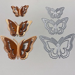 Бабочка Углеродистая сталь разрезает трафареты, для diy scrapbooking, Фотоальбом, декоративная бумага для тиснения, матовый цвет нержавеющей стали, бабочка, 128x91x0.8 мм