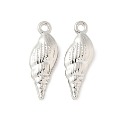 Платина Подвески из сплава , форма раковины, платина, 23x8x3.5 мм, отверстие : 1.7 мм