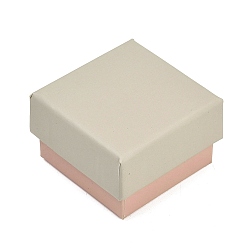 Античный Белый Бумажные коробки для демонстрации ювелирных изделий, футляры для хранения колец, серег, ожерелий, браслетов, с губкой внутри, квадратный, старинный белый, 5.25x5.1x3.35 см