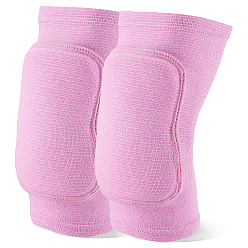 Hot Pink 1Pair Polycotton & Rubber & Fibre Yoga Sports Knee Pads, with 1 Pc Organza Gift Bags, Hot Pink, 225x130x15mm