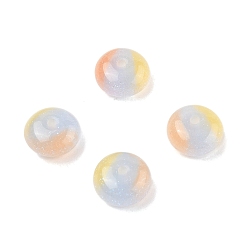 Светлый Стально-синий Непрозрачные шарики cmолы, рондель, с блеском порошок, светло-стальной синий, 6x10 мм, отверстие : 1.6 мм