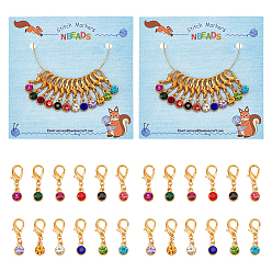 Золотой 24украшения подвески со стразами из сплава, подвески с застежкой-лобстером, подвески на клипсах, для брелка, кошелек, украшение для рюкзака, маркер стежка, золотые, 2.8 см