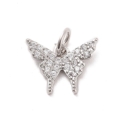 Платина Латунь с микропокрытием, без свинца и без кадмия, долговечный, бабочка, платина, 10x13x1.5 мм, Перейти кольцо: 5x0.8 мм, 3.5 мм внутренним диаметром