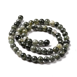 Rutilated Quartz Natural Green Rutilated Quartz Beads Strands, Round, 6~6.5mm, Hole: 1mm, about 63pcs/strand, 15.5 inch