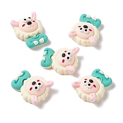 Turquoise Opaque Resin Cabochons, Sheep, Turquoise, 22x18x10mm