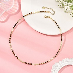 Tiger Eye Natural Tiger Eye Faceted Round & Round Electroplate Synthetic Non-magnetic Hematite & Natural Pearl Beaded Necklaces, Golden, 17.87 inch(45.4cm)