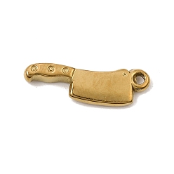 Plaqué 18K Or Véritable Pendentifs en acier inoxydable, breloques pour couteaux de cuisine, placage ionique (ip), réel 304 k plaqué or, 18mm, Trou: 21.5x7x2mm