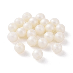 Beige Perles de nacre en plastique ABS, ronde, beige, 8x7.5mm, Trou: 1.7mm, environ1923 pcs / 500 g
