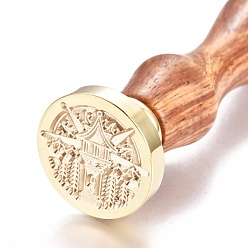 Lighthouse Латунь сургучная печать штамп, с деревянной ручкой, для оформления почты, изготовление карт своими руками, узор маяка, 90x26 мм