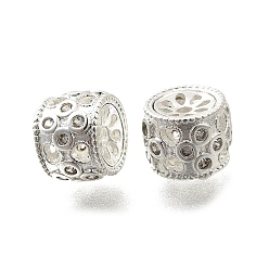 Серебро Латунные прозрачные кубические циркониевые колонны многорядные звенья, долговечный, стойки покрытие, серебряные, 9x7 мм, отверстие : 1.8 мм