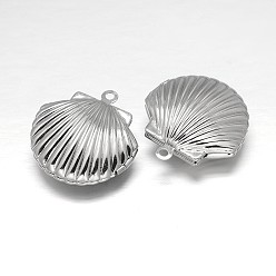 Платина Оболочки стойки покрытие латунь Locket подвески, без свинца, платина, 24x22x9 мм, отверстие : 1 мм