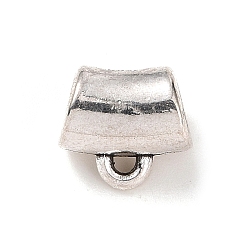 Antique Silver Tibetan Style Alloy Tube Bails, Loop Bails, Hanger Links, Antique Silver, 8x8.5x5.5mm, Hole: 1mm, Inner Diameter: 4mm, 925Pcs/500g